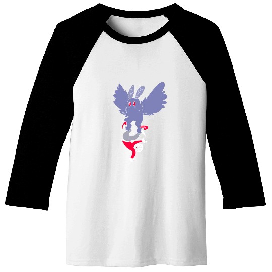 Mothman Abducting Human Goth Cryptid Funny Mothman Baseball Tees