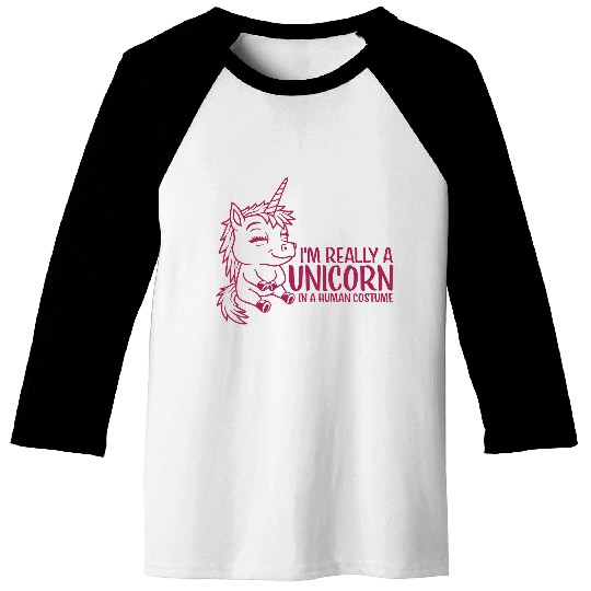 Unicorn in human costume Baseball Tees