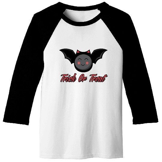 Cute Bat trick or treat Baseball Tees
