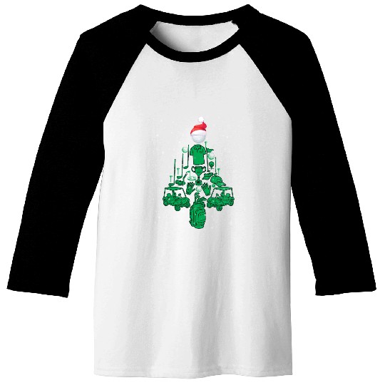 Golfing Christmas Tree Baseball Tees