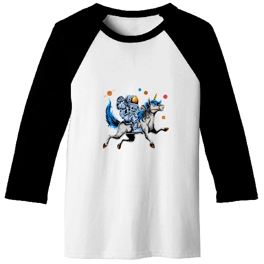 Astronaut riding cute unicorn Baseball Tees