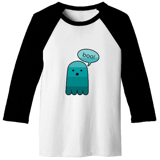 Persian Green Boo Ghost Halloween Baseball Tees