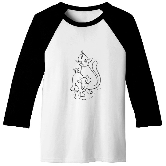 Cat And Dog Brown one Baseball Tees