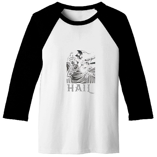 Skeleton Bones Tarot Card Occult Hail Gothic Baseball Tees
