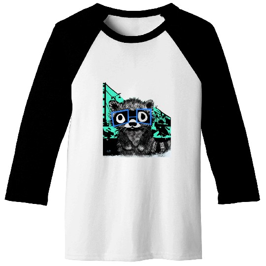 Raccoon #3 Mary Jane Bookworm Baseball Tees