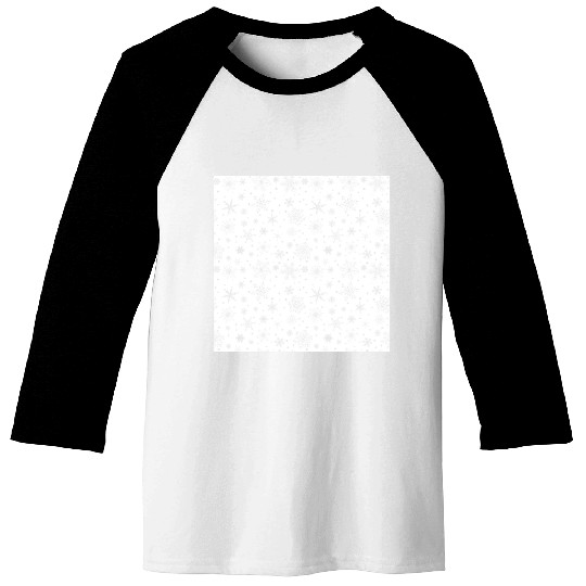 Snowflakes Pattern Grey White Baseball Tees