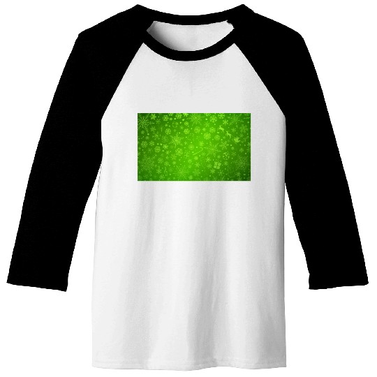 Abstract Green Christmas Winter Pattern Baseball Tees