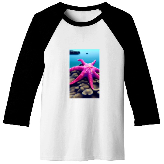 Pink starfish Baseball Tees