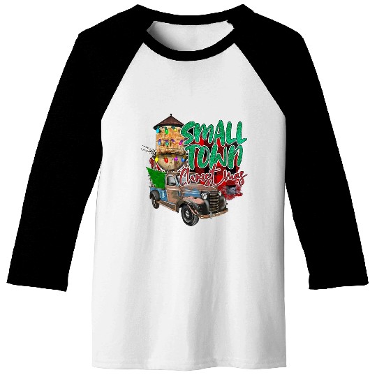 Country Farmer Life Small Town Christmas Red Baseball Tees