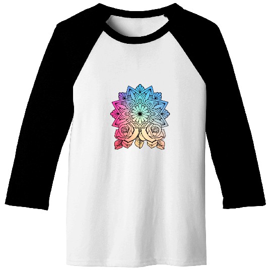 Mandala Rose Art Baseball Tees