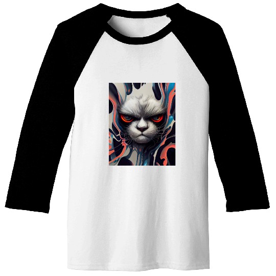 Angry Cat Baseball Tees