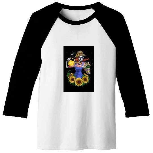 Skeleton Gardening Plants Baseball Tees