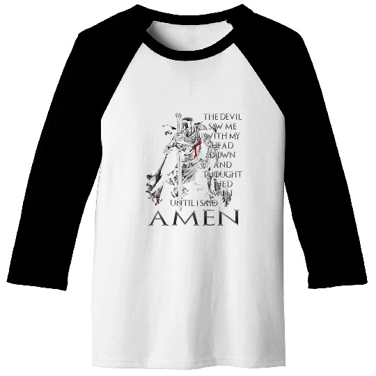 The Crusader The Devil Saw Me Knight Templar Baseball Tees
