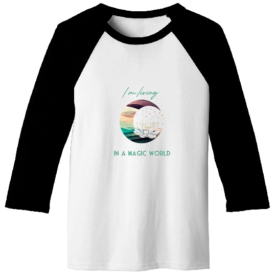 Magic Spiritual Desert Moon Water Lily Baseball Tees