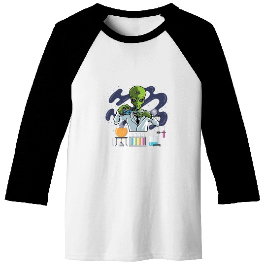 Psychedelic Alien Lab Technician Gift Baseball Tees
