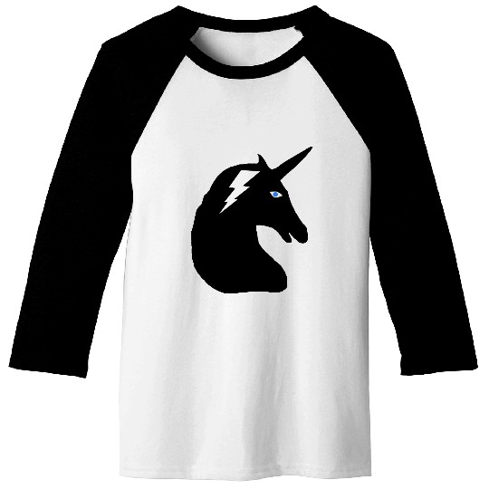 Unicorn Head Lightning bolt Baseball Tees