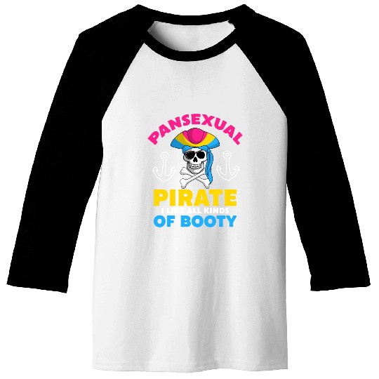 Pansexual Pirate LGBT-Q Pans Pride Month Baseball Tees