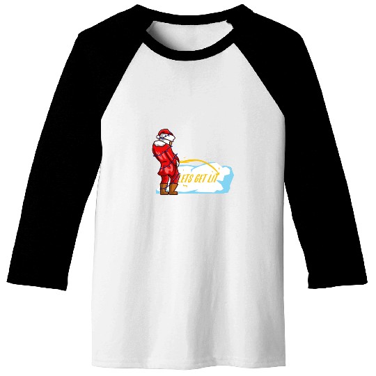 Lets get lit christmas Baseball Tees