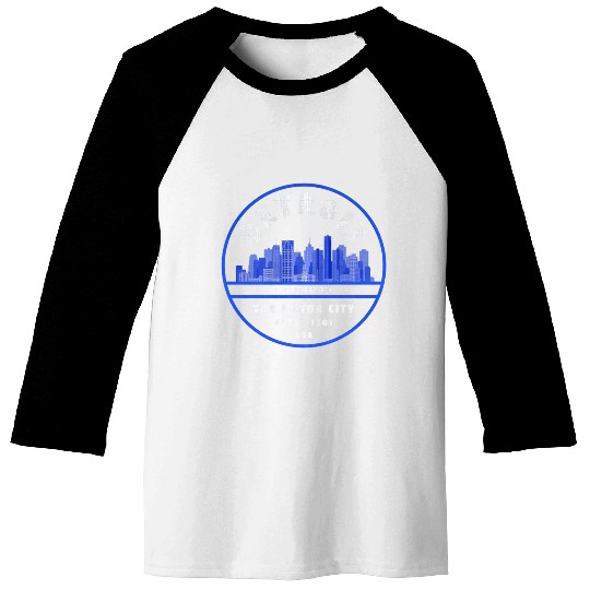 Detroit Skyline Badge Baseball Tees