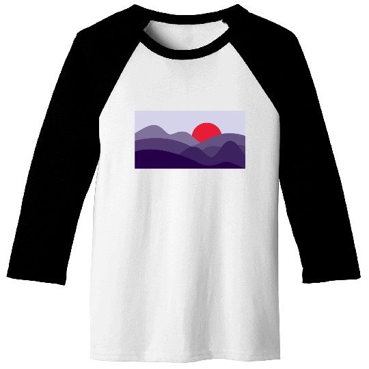 Minimalist Sun Cyber Grape Purple Baseball Tees