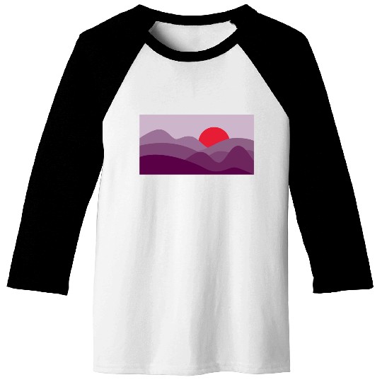 Minimalist Sun Dark Orchid Purple Baseball Tees