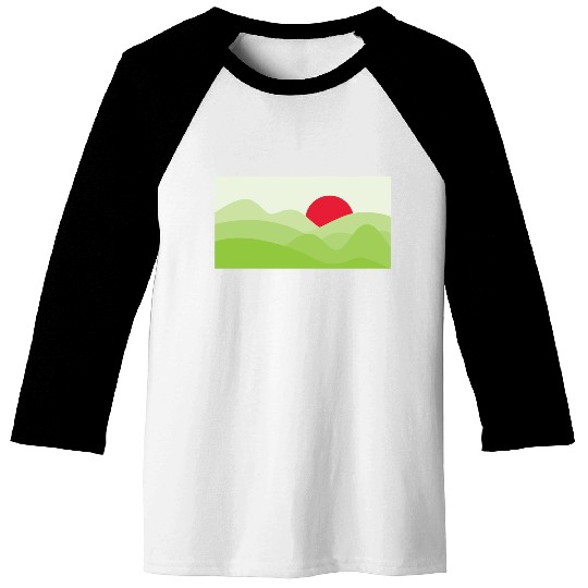 Minimalist Sun Light Green Baseball Tees