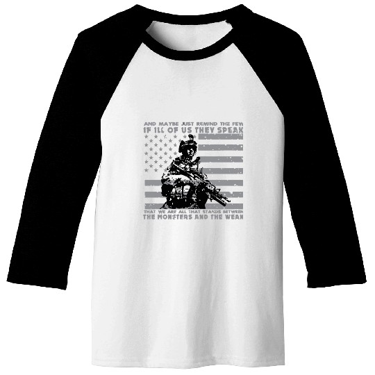 The Monsters And The Weak US Army Veteran Baseball Tees