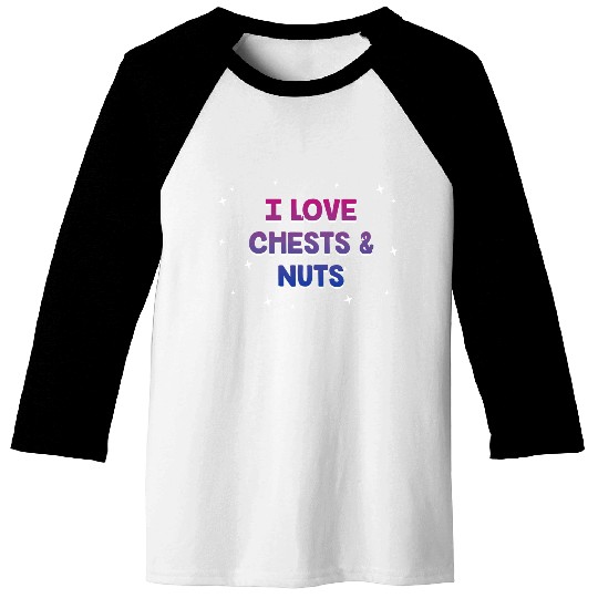 I Love Chests and Nuts Bisexual LGBTQ Bi Pride Baseball Tees
