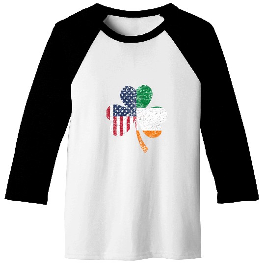 Shamrock Usa Flag Irish Ireland Baseball Tees