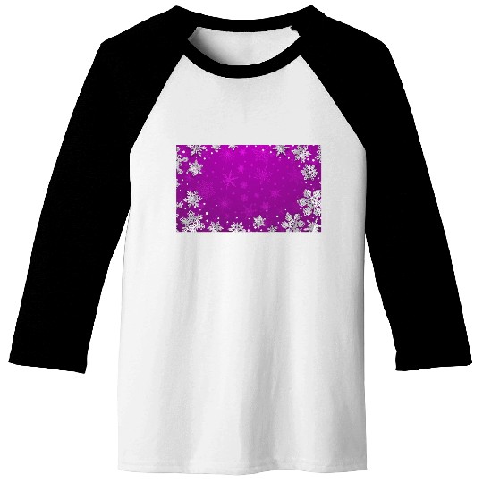 Winter Snowflakes Purple Pattern Baseball Tees