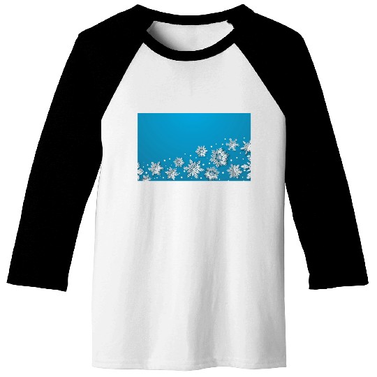 Modern Snowflakes Blue Baseball Tees