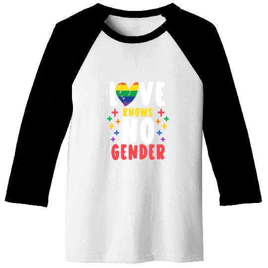 Love Knows No Gender Rainbow Pride Month Baseball Tees