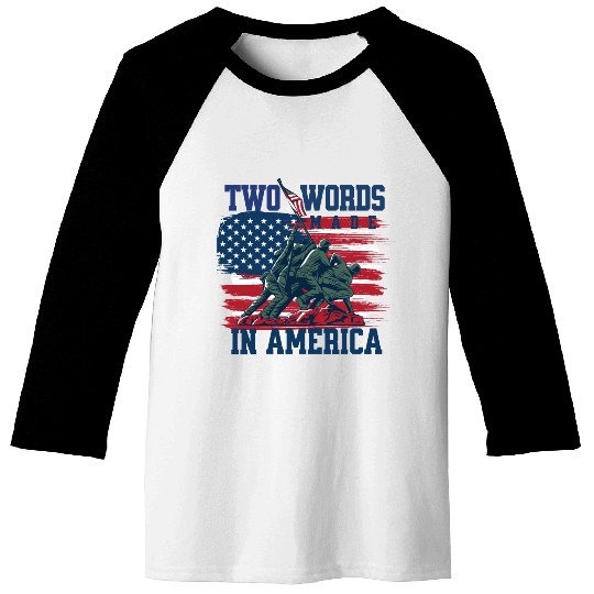 U S Army Veteran Flag 2 Baseball Tees