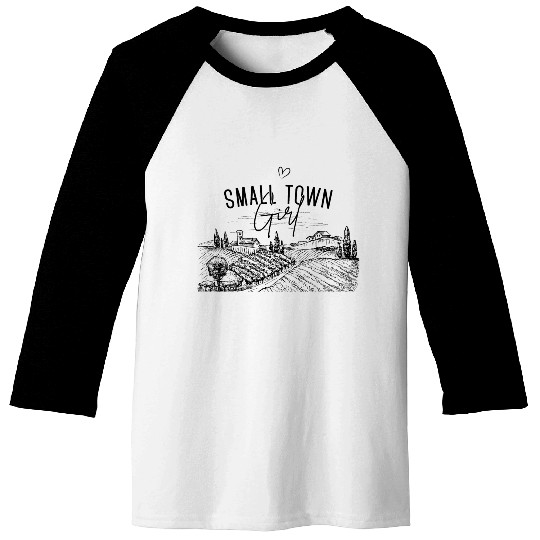 Small Town Girl with Landscape Baseball Tees