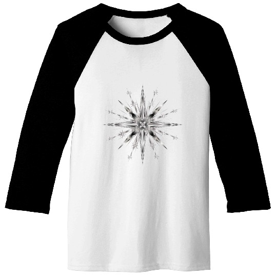 Silver colored glamor timeless star Baseball Tees