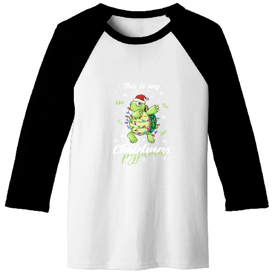 Winter Christmas Pyjama Turtle Baseball Tees