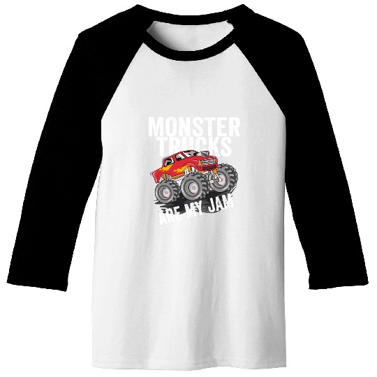 Monster Trucks Are My Jam Vintage Retro Baseball Tees