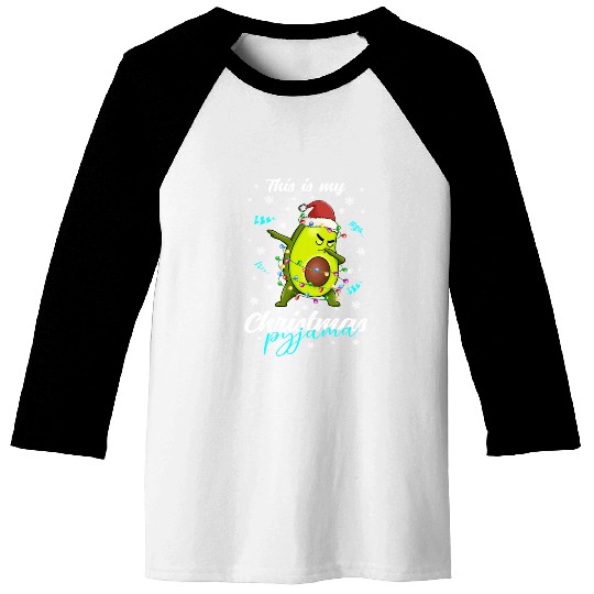 Winter Christmas Pyjama Avocado Baseball Tees