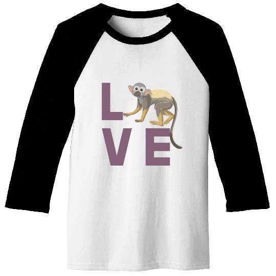 Squirrel monkey love Baseball Tees
