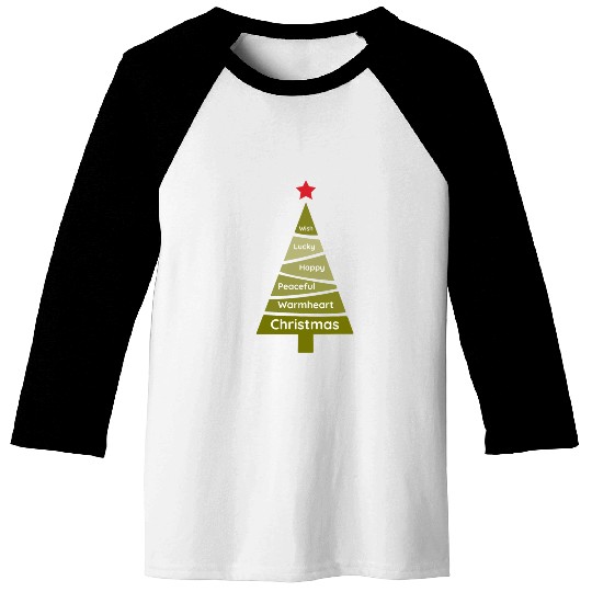 Minimalist Lime Green Christmas Pine Baseball Tees