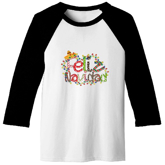 Feliz Navidad Song Christmas Merry Christmas Baseball Tees