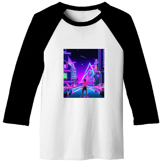 Vaporwave Car Synthwave Girl Baseball Tees