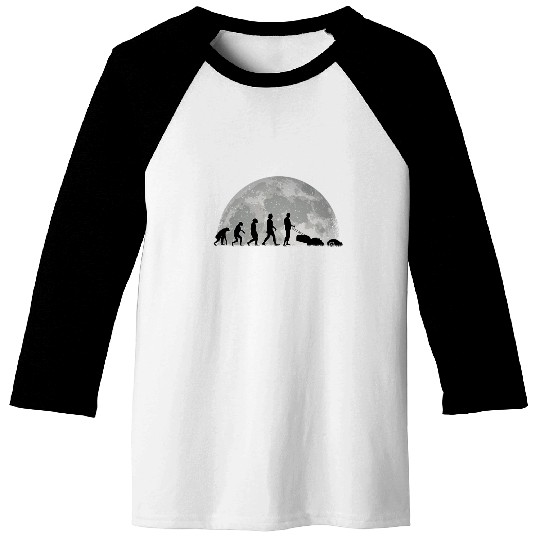 Robotic Lawnmower Evolution Moon Baseball Tees