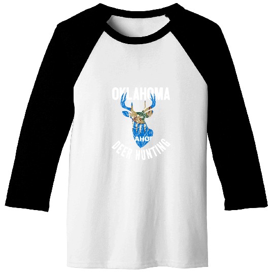Oklahoma Deer Hunting Buck Stag Hunter Baseball Tees