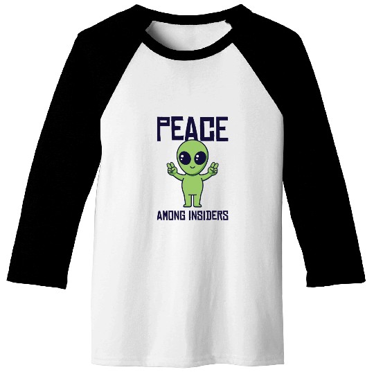 Area 51 Peace Alien Head Martian Space Outsider Baseball Tees
