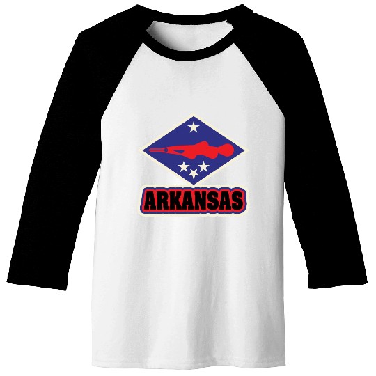 US States ARKANSAS Baseball Tees