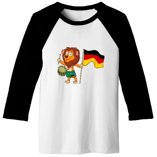 Lion with the Germany flag Baseball Tees