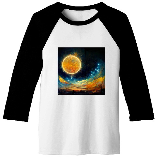 Full moon and Sun Baseball Tees