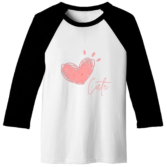 Cute pink heart. Baseball Tees