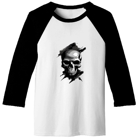 Silver Skull Baseball Tees